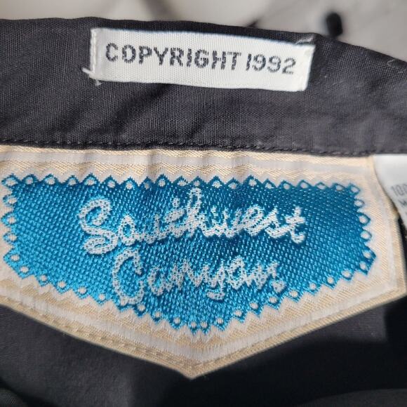 Vintage 1992 Western Embroidered Southwest Canyon Button Up, size Small - Picture 5 of 6